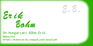erik bohm business card