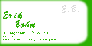 erik bohm business card